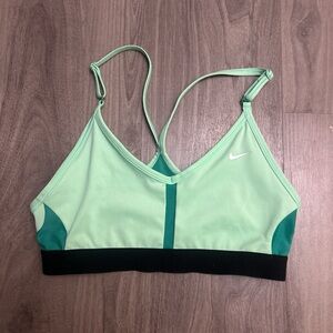 Nike Women's Light Green Sports Bra with Black Band